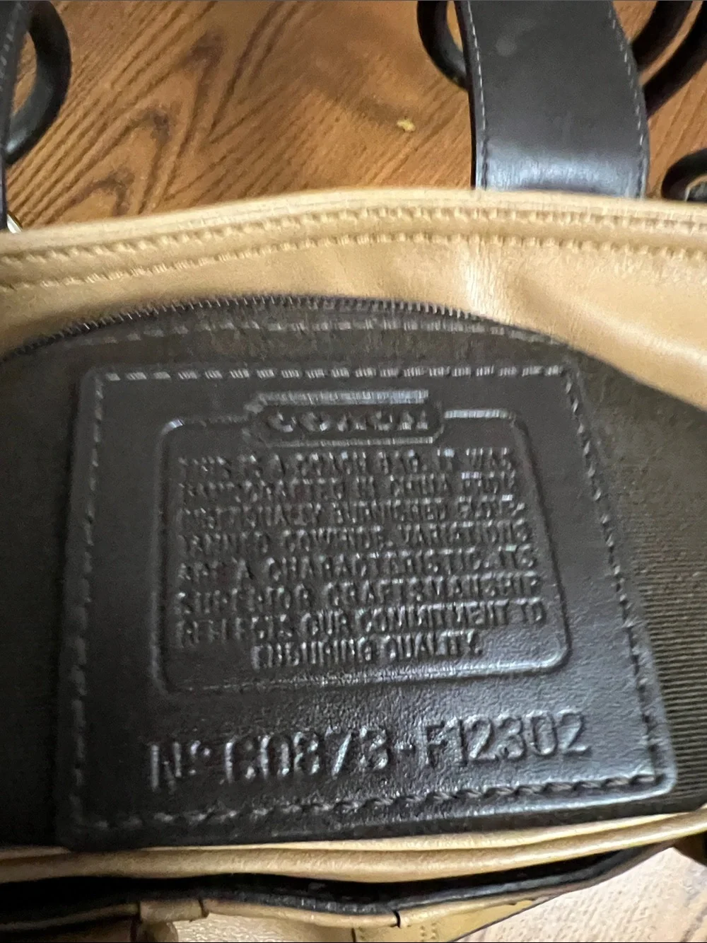 Coach Beige/Tan Leather Shoulder Bag